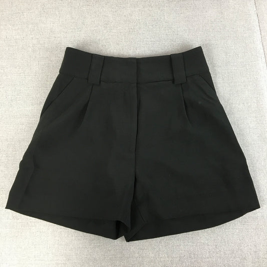 H&M Womens Bermuda Shorts Size 6 Black Pockets Pleated