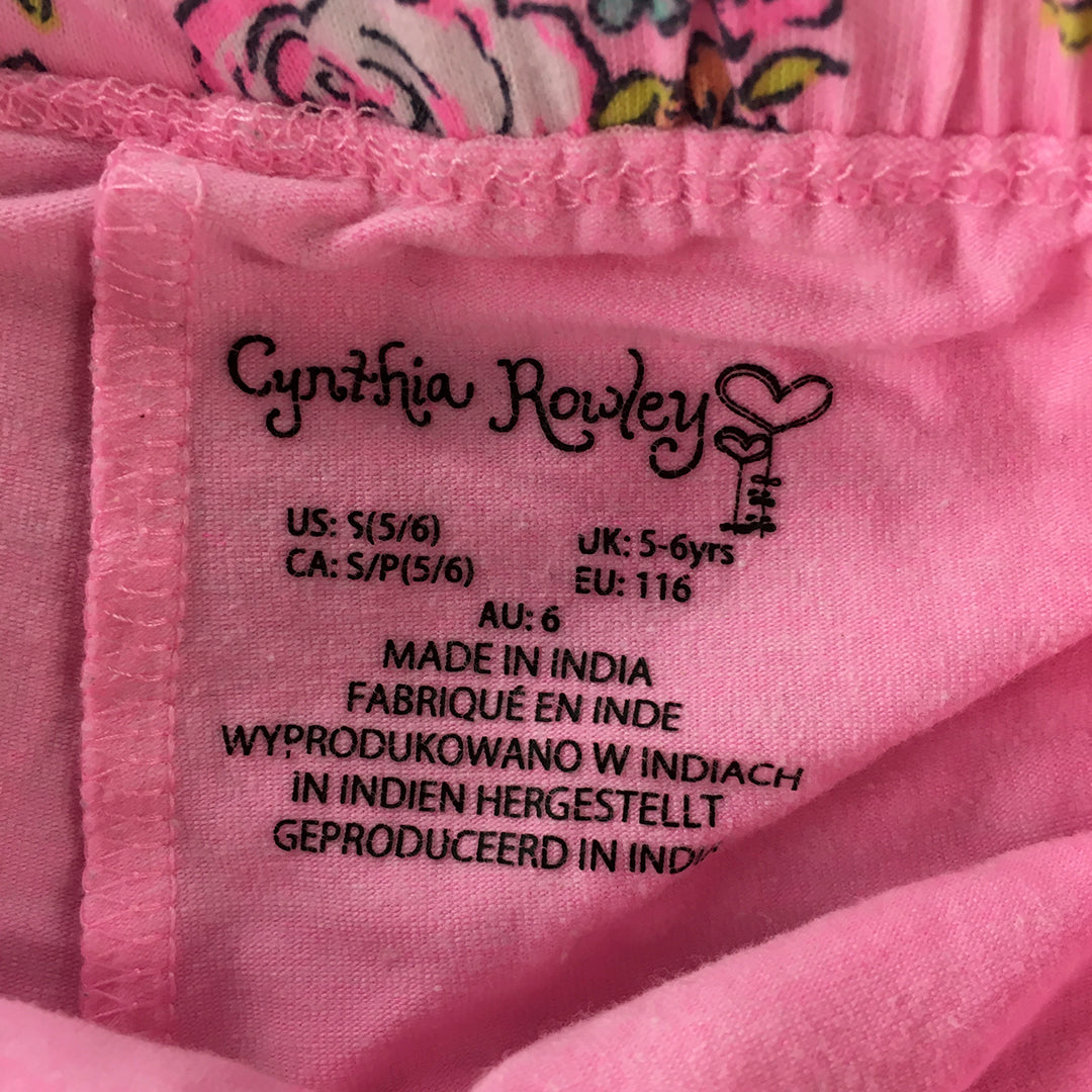 Cynthia Rowley Kids Girls Skirt Size S (5 - 6 Years) Pink Floral Elastic Waist