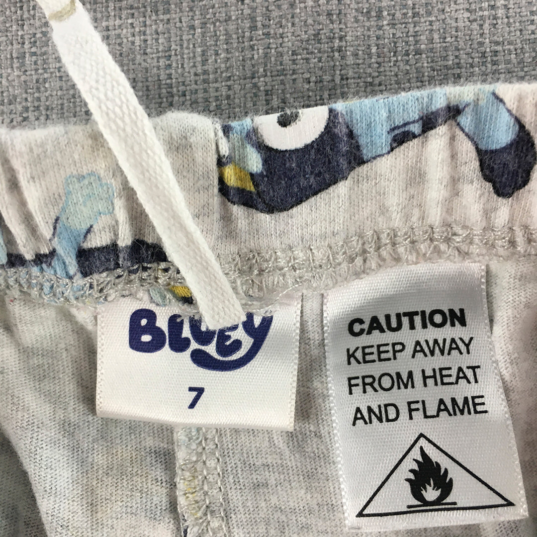 Bluey Kids Girls Shorts Size 7 Grey Elastic Waist