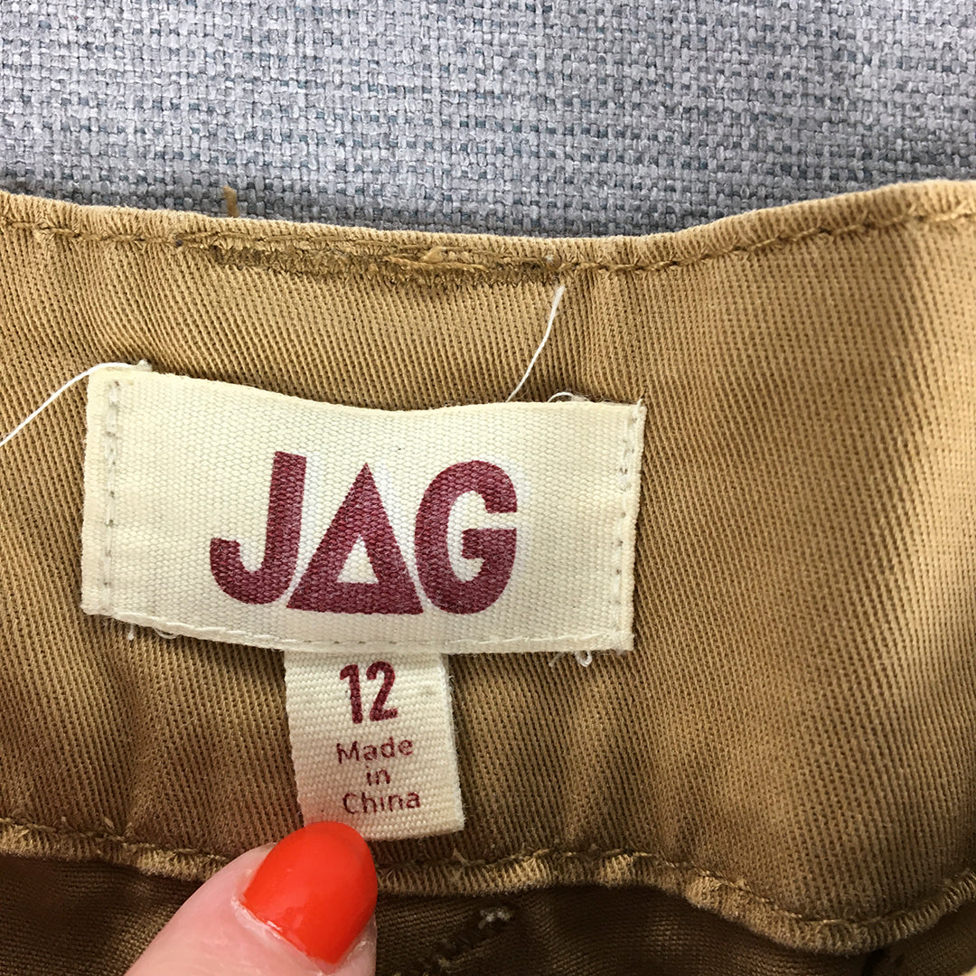 Jag Womens Bermuda Shorts Size 12 Brown Pockets