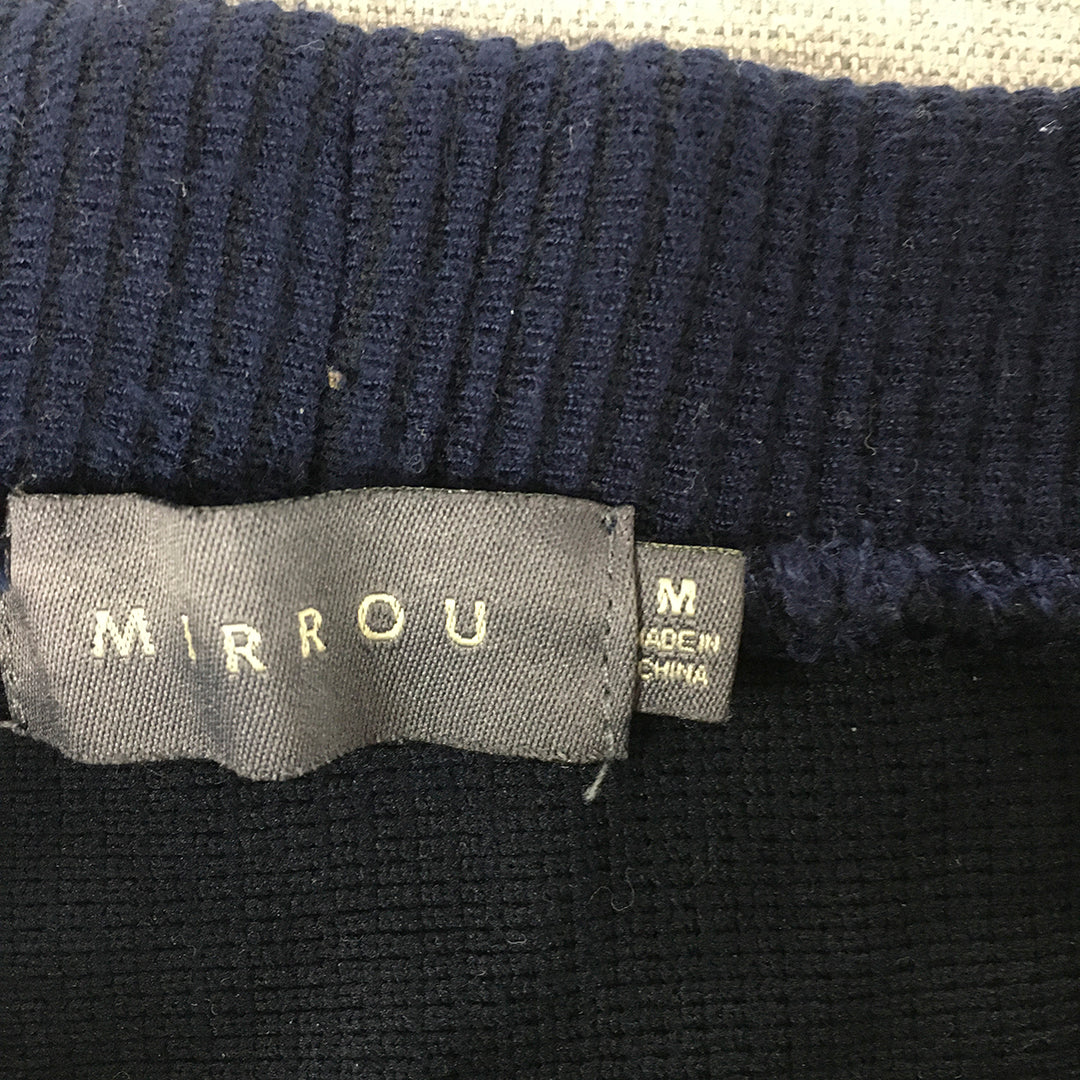 Mirrou Womens Knit Skirt Size M Navy Blue Straight Elastic Waist