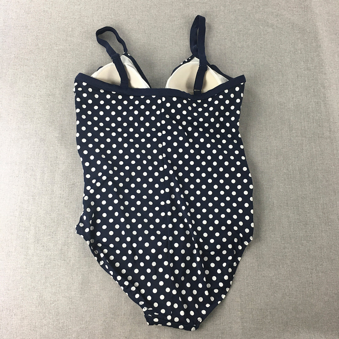 NEW Lilly And Lou Beach Womens Swimsuit Size 20 Blue White Polka Dot One Piece