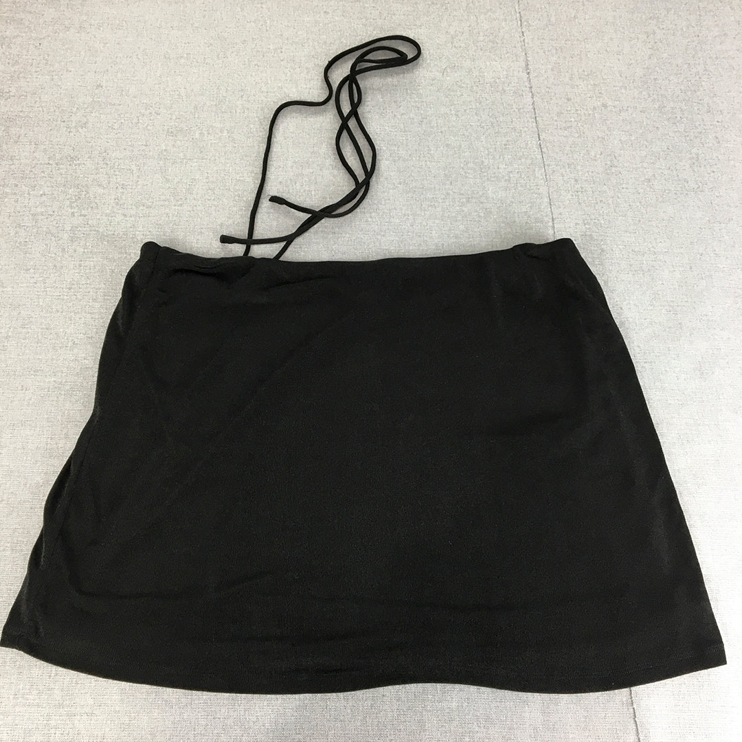 Princess Polly Womens Mini Skirt Size 20 Black Stretch Fabric