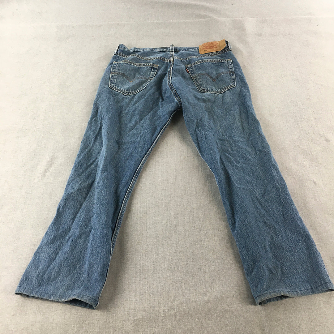 Levi's 501 Mens Jeans Size 34 Blue Straight Leg Denim