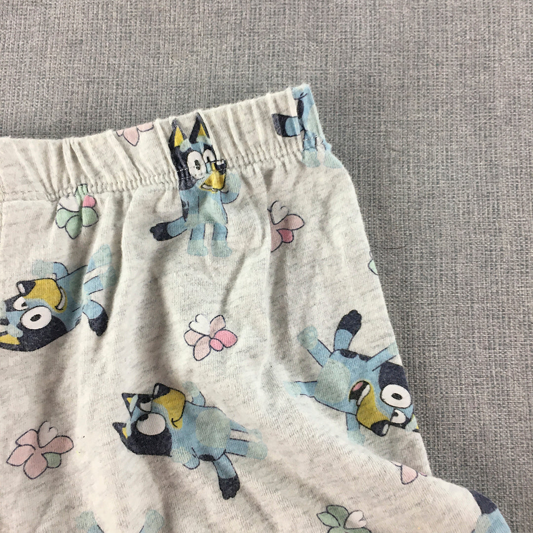 Bluey Kids Girls Shorts Size 7 Grey Elastic Waist