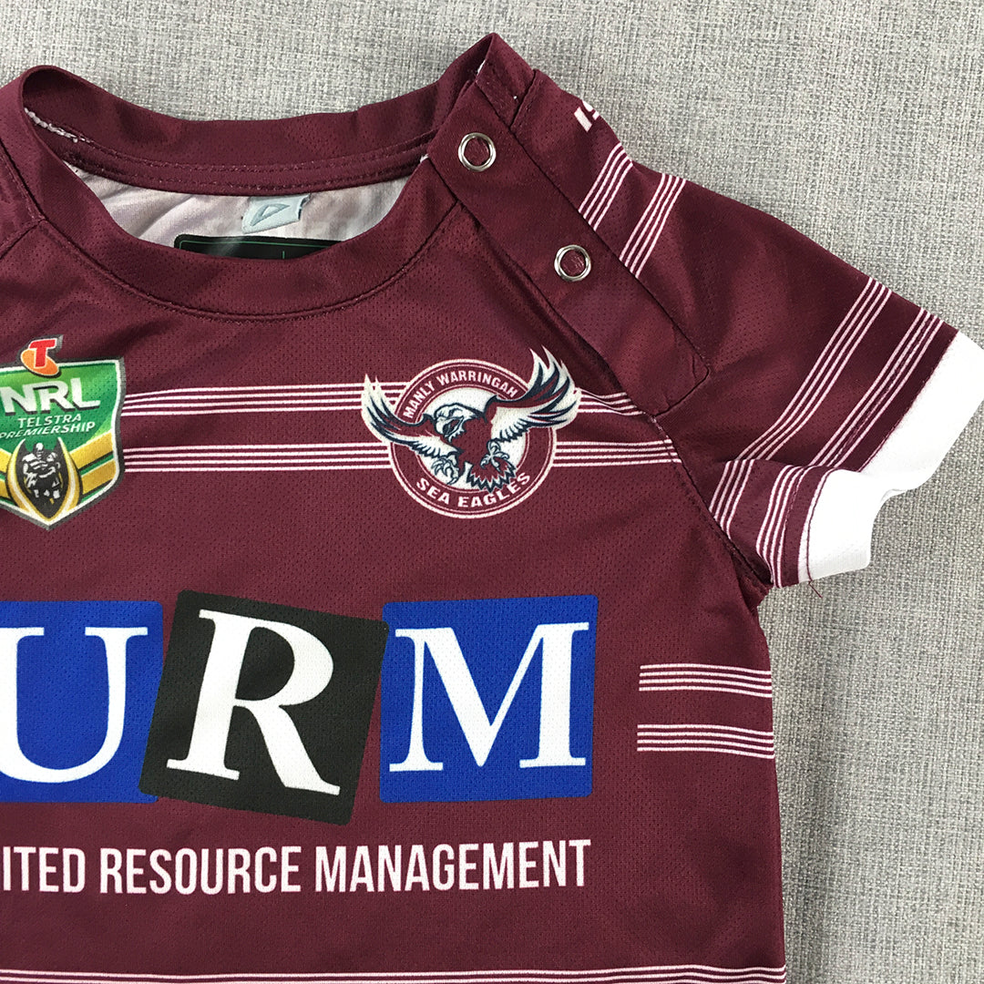 Manly Sea Eagles Baby Jersey Size 0 NRL Rugby League Shirt