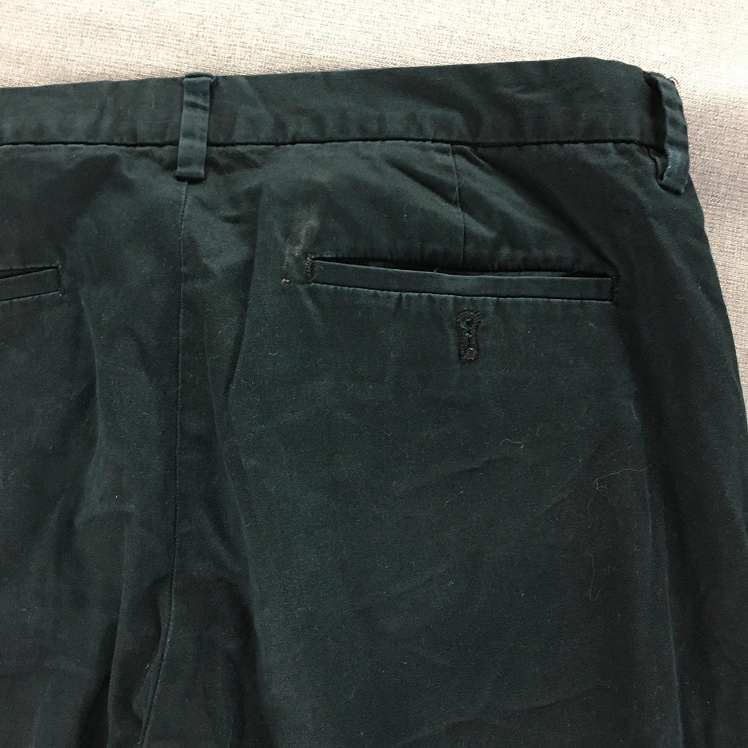 H&M Mens Chino Pants Size 33 Navy Blue Straight Trousers