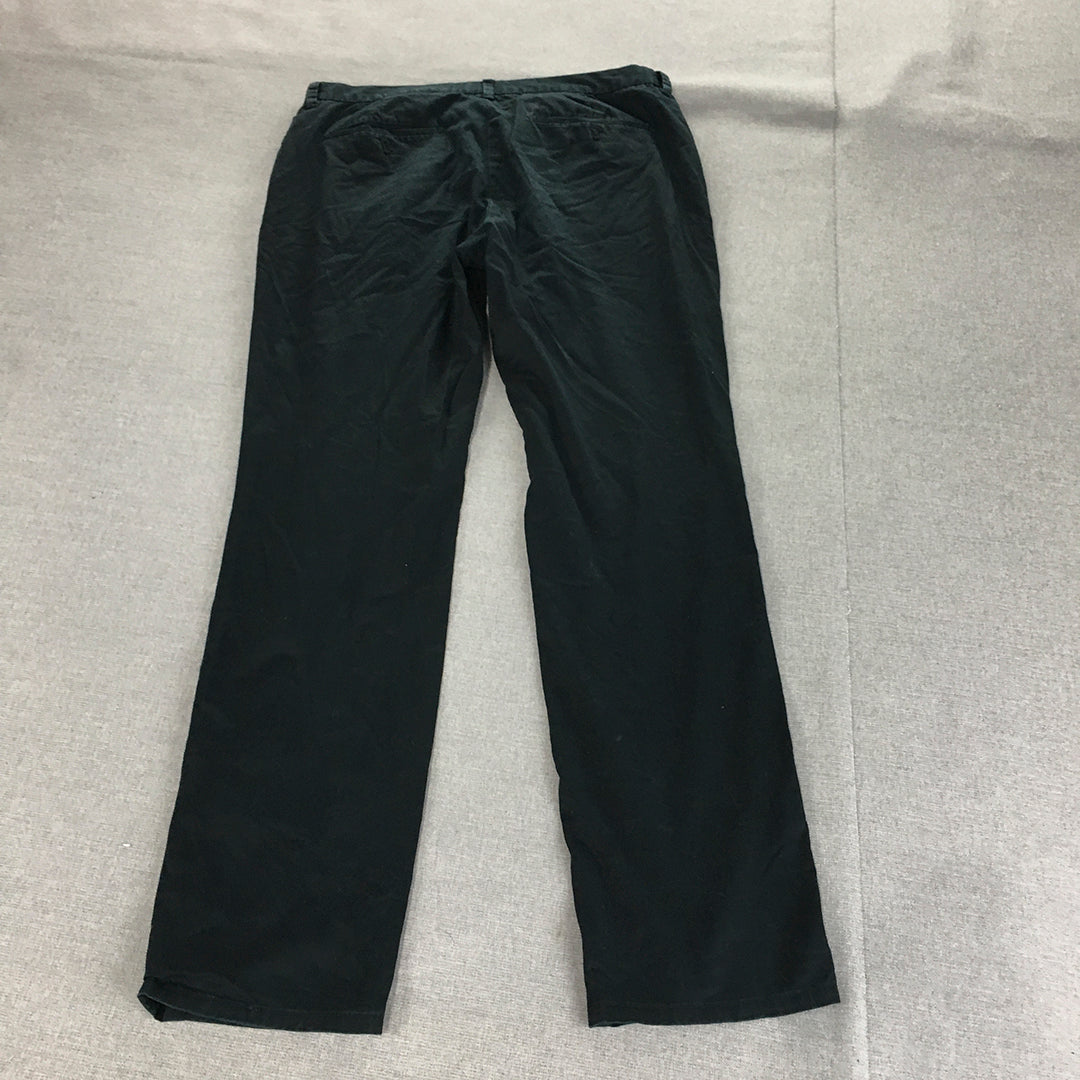 H&M Mens Chino Pants Size 33 Navy Blue Straight Trousers