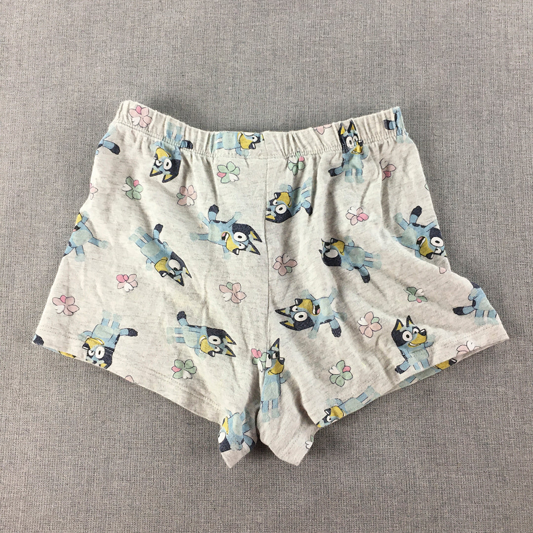 Bluey Kids Girls Shorts Size 7 Grey Elastic Waist