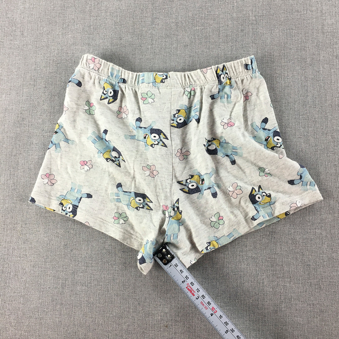 Bluey Kids Girls Shorts Size 7 Grey Elastic Waist