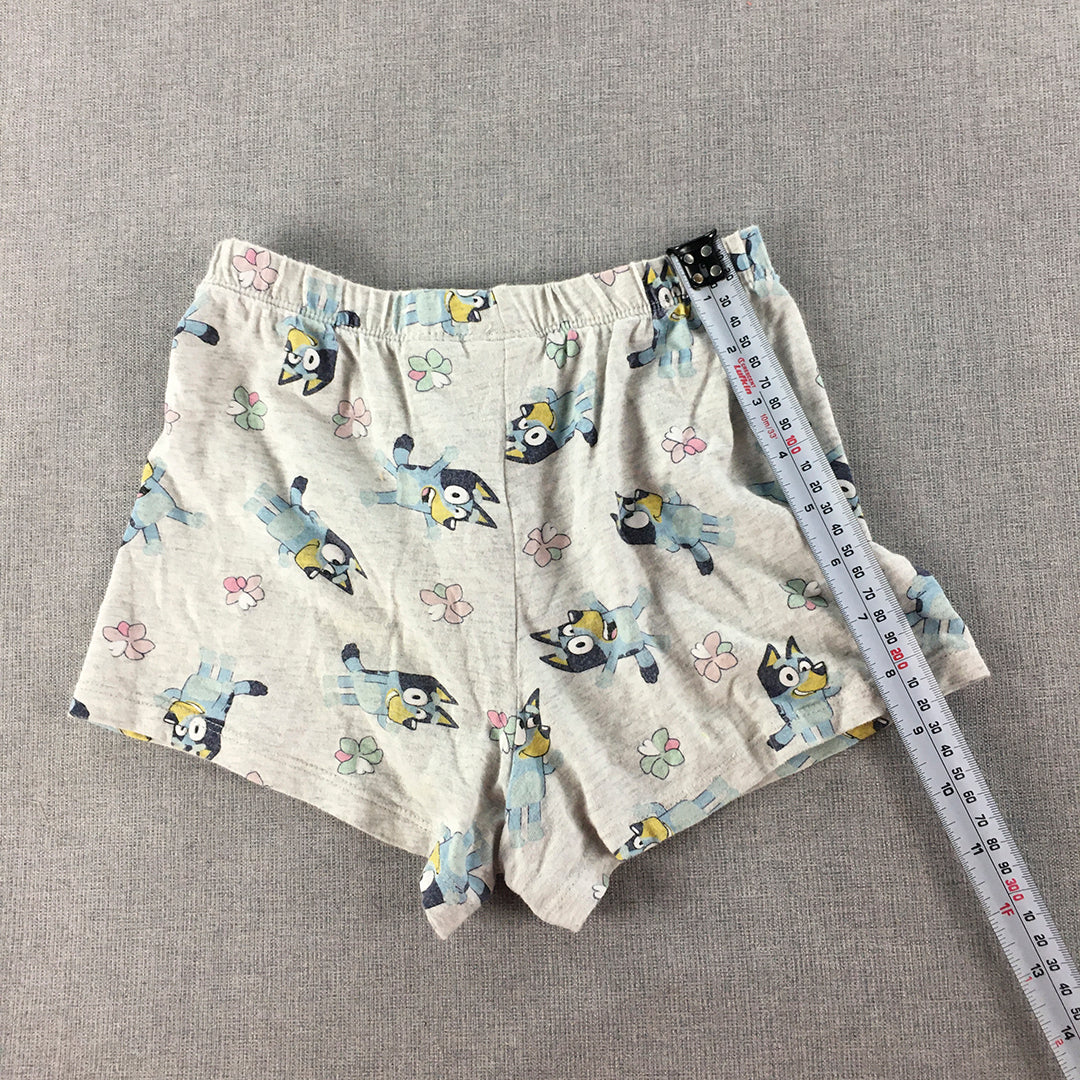 Bluey Kids Girls Shorts Size 7 Grey Elastic Waist