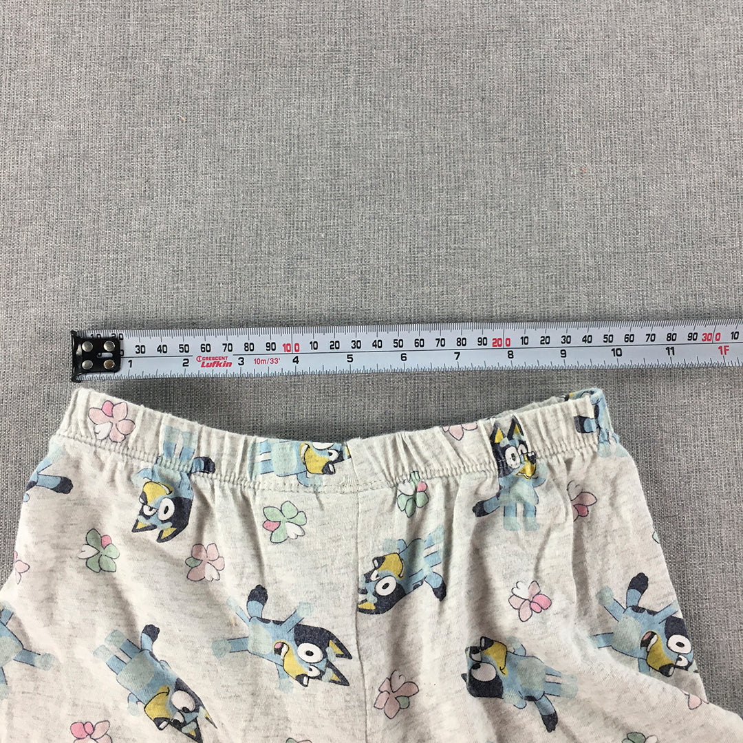 Bluey Kids Girls Shorts Size 7 Grey Elastic Waist