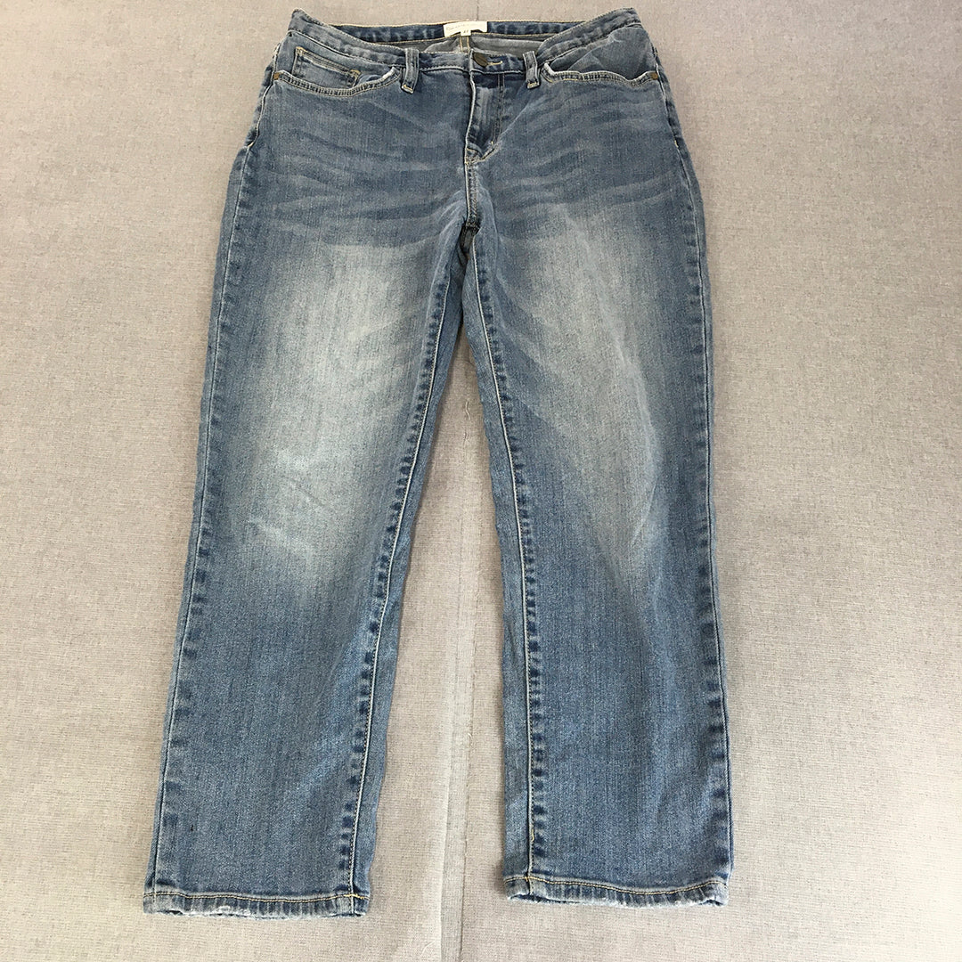 GRAB Denim Womens Jeans Size 27 Blue Light Wash Slim Fit Ankle Length