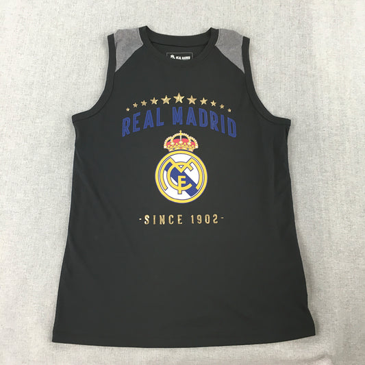 Real Madrid Kids Boys Tank Top Youth Size L (12 - 14 Years) Black Sleeveless