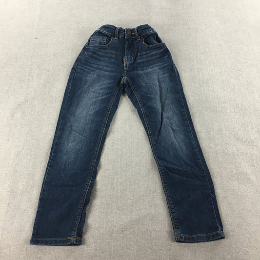 Zara Kids Boys Jeans Size 8 Blue Dark Wash Elastic Waist