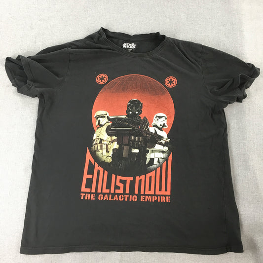 Star Wars Mens T-Shirt Size L Black The Galactic Empire Short Sleeve Tee