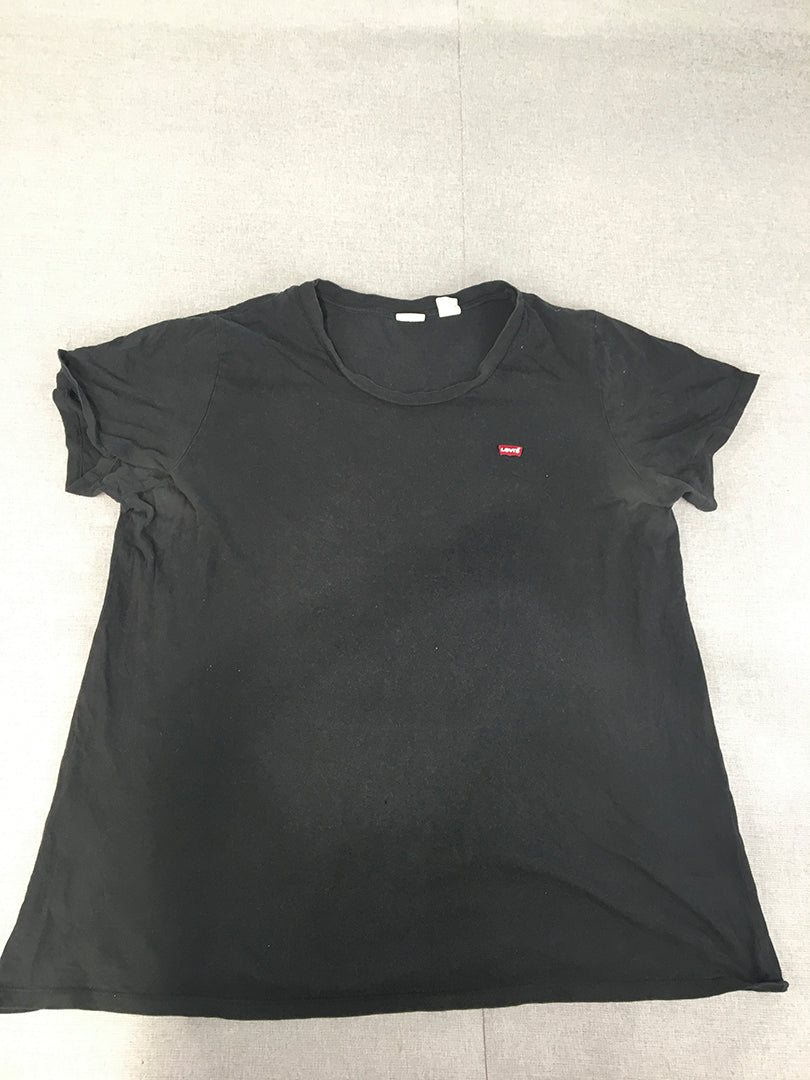 Levi's Womens T-Shirt Size 2X Black Logo Short Sleeve Crew Neck Tee