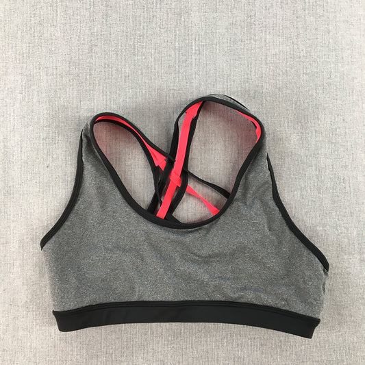 Marika Tek Womens Sports Bra Size M Grey Pink Sleeveless Cropped Top