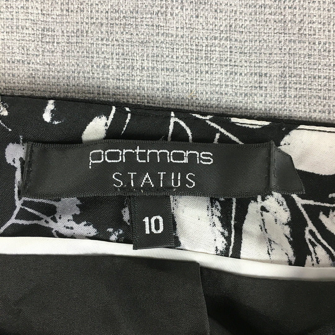 Portmans Status Womens Pencil Skirt Size 10 Black Midi Straight