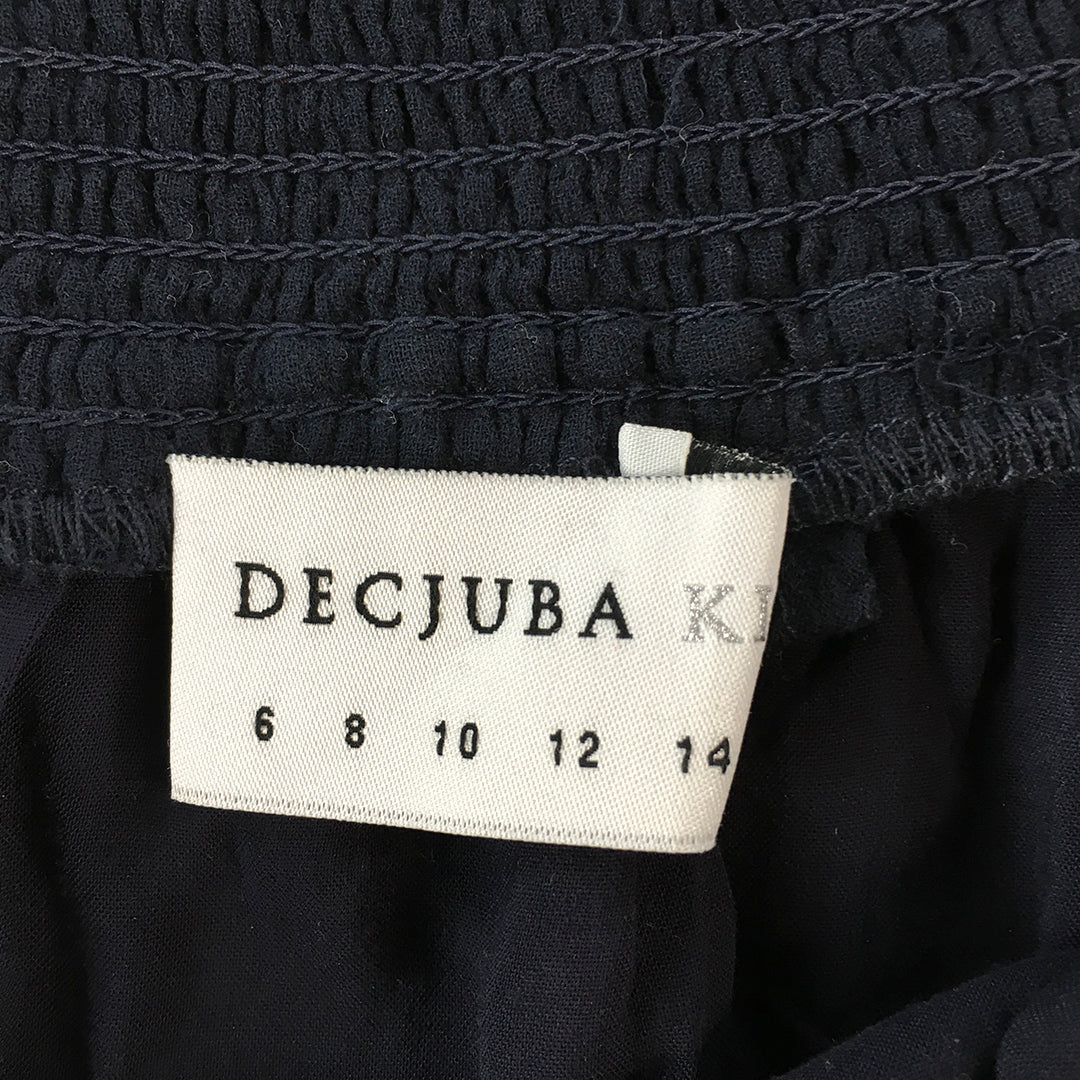 Decjuba Kids Girls Top Size 16 Navy Blue Logn Sleeve Cropped