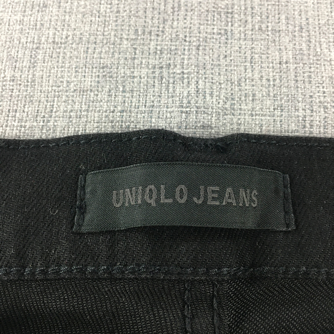 NEW Uniqlo Womens Skinny Jeans Size 27 Black Dark Wash Denim