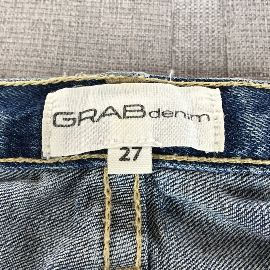 GRAB Denim Womens Jeans Size 27 Blue Light Wash Slim Fit Ankle Length