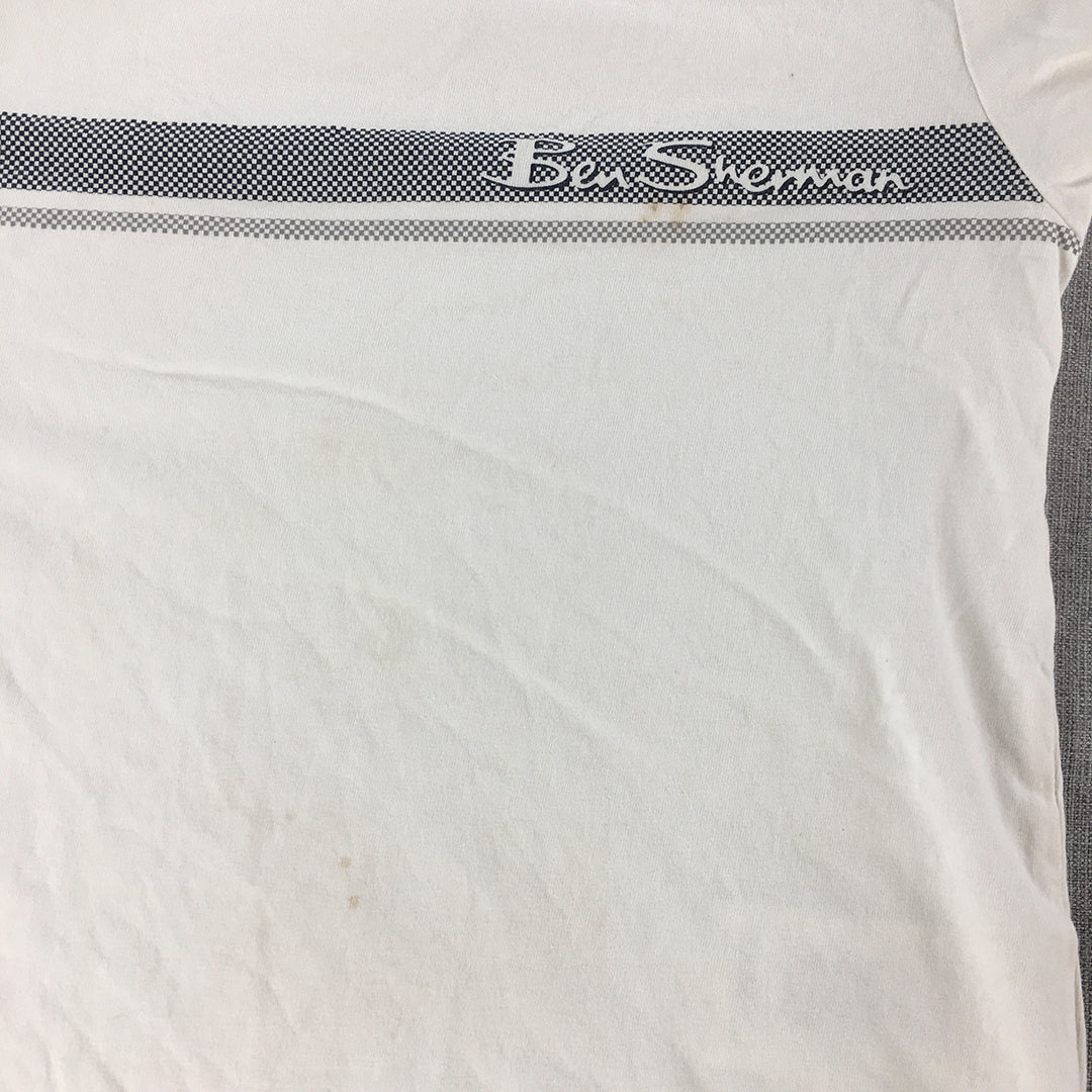 Ben Sherman Kids Boys T-Shirt Size 8 - 9 Years White Logo Crew Neck Top