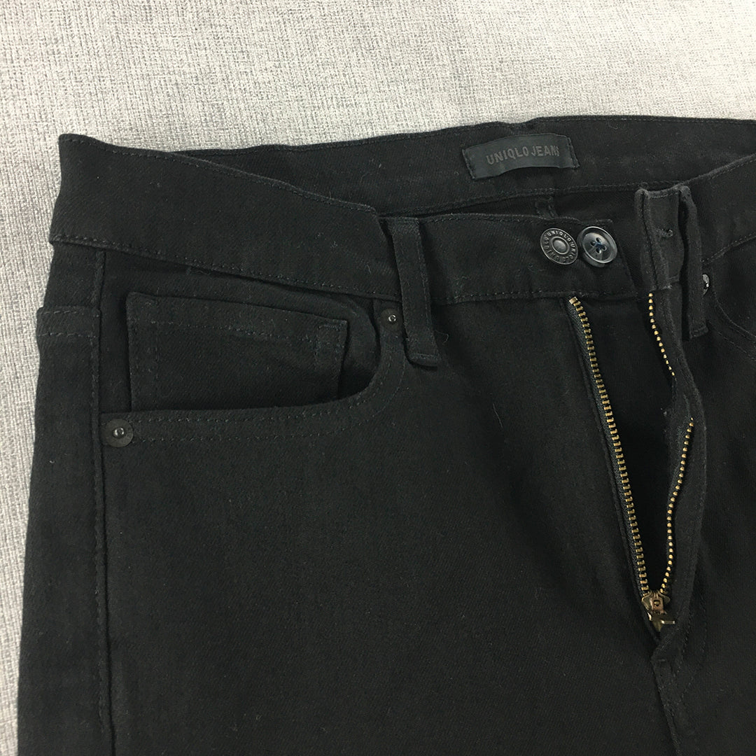 NEW Uniqlo Womens Skinny Jeans Size 27 Black Dark Wash Denim