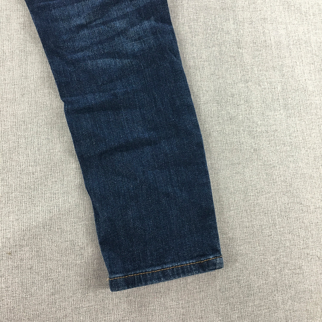 Zara Kids Boys Jeans Size 8 Blue Dark Wash Elastic Waist