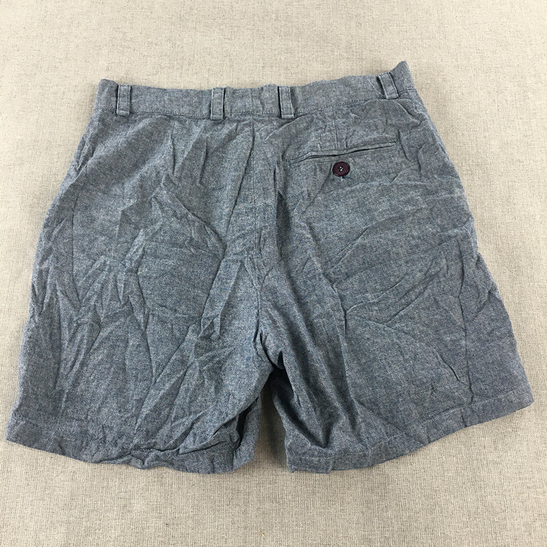 American Apparel Mens Chino Shorts Size 31 Blue Pockets