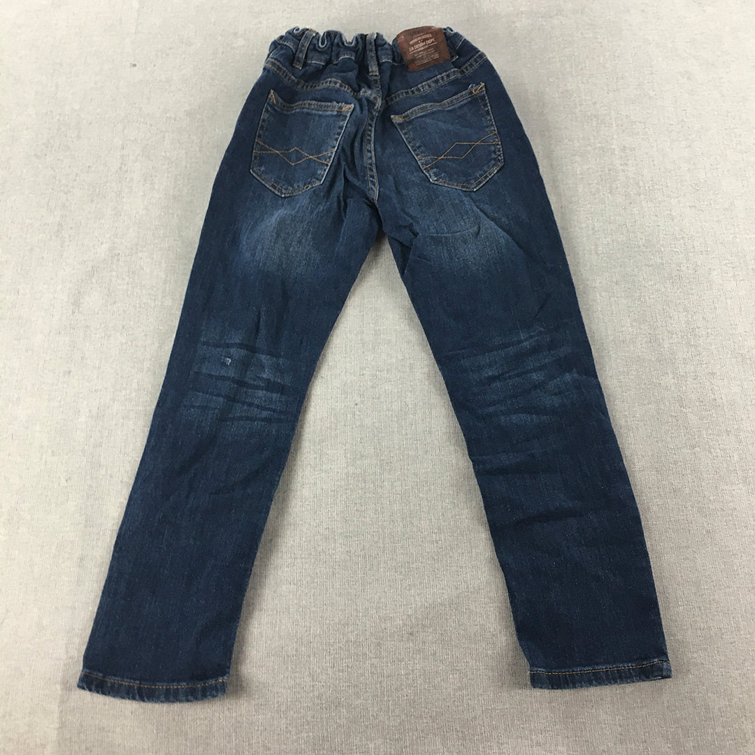 Zara Kids Boys Jeans Size 8 Blue Dark Wash Elastic Waist