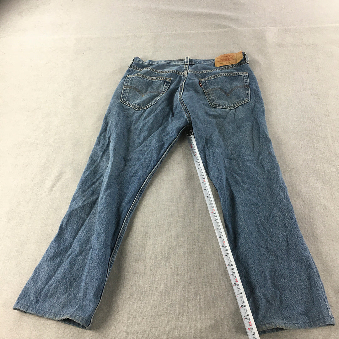 Levi's 501 Mens Jeans Size 34 Blue Straight Leg Denim