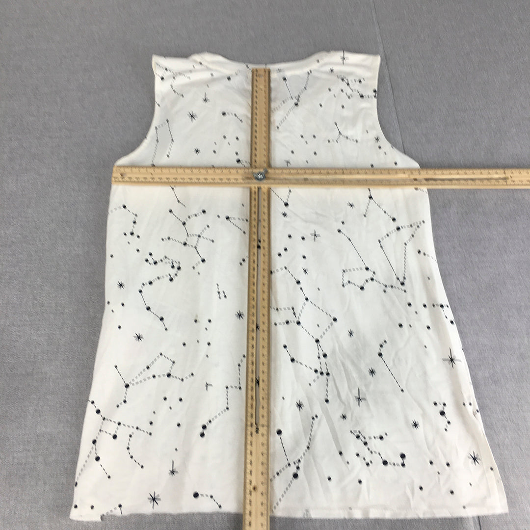 Vero Moda Womens Tank Top Size M White Star Constellations Sleeveless Shirt