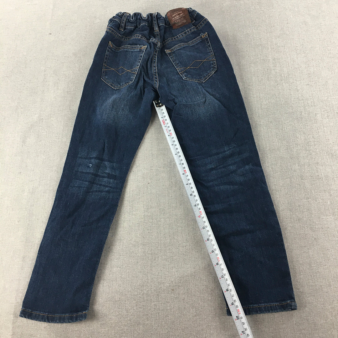 Zara Kids Boys Jeans Size 8 Blue Dark Wash Elastic Waist