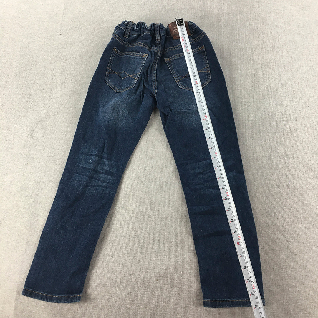 Zara Kids Boys Jeans Size 8 Blue Dark Wash Elastic Waist