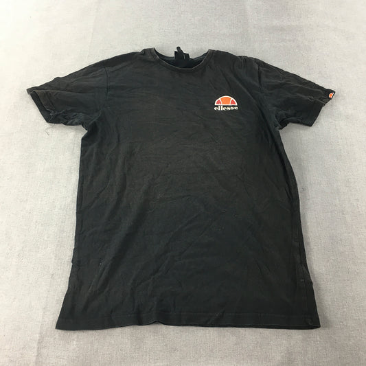 Ellesse Mens T-Shirt Size S Black Logo Short Sleeve Crew Neck Tee