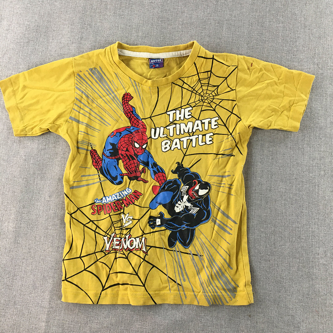 Marvel Spider-Man & Venom Kids Boys T-Shirt Size 3 - 4 Years Yellow Top