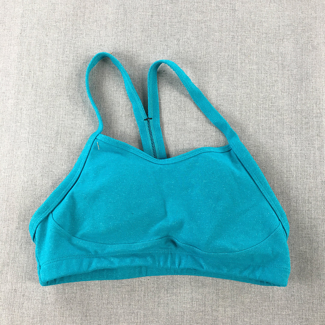 Lorna Jane Womens Sports Bra Size M Blue Sleeveless Cropped Top