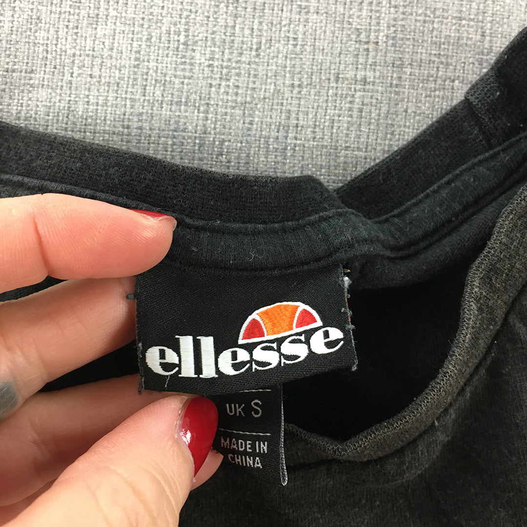 Ellesse Mens T-Shirt Size S Black Logo Short Sleeve Crew Neck Tee