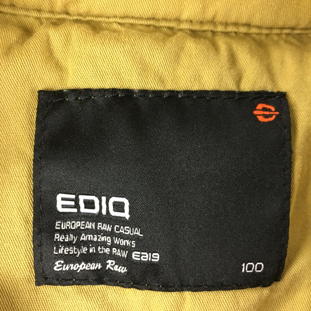 Ediq Womens Vest Jacket Size M Yellow Zip-Up Pockets Gilet Sleeveless Coat