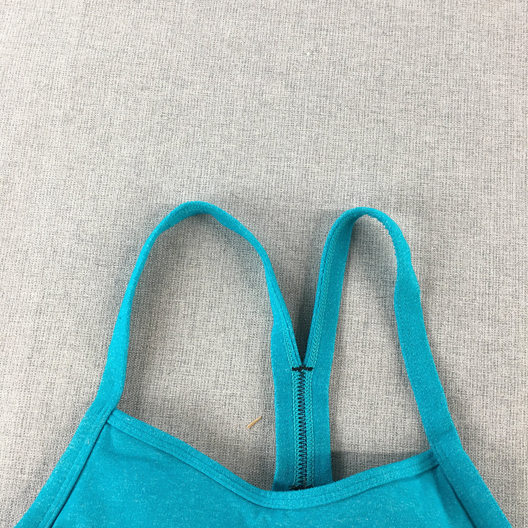 Lorna Jane Womens Sports Bra Size M Blue Sleeveless Cropped Top