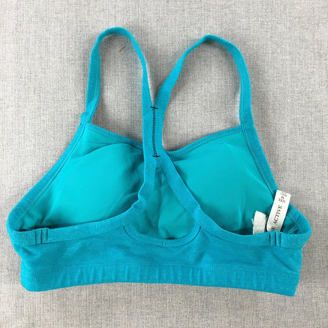 Lorna Jane Womens Sports Bra Size M Blue Sleeveless Cropped Top