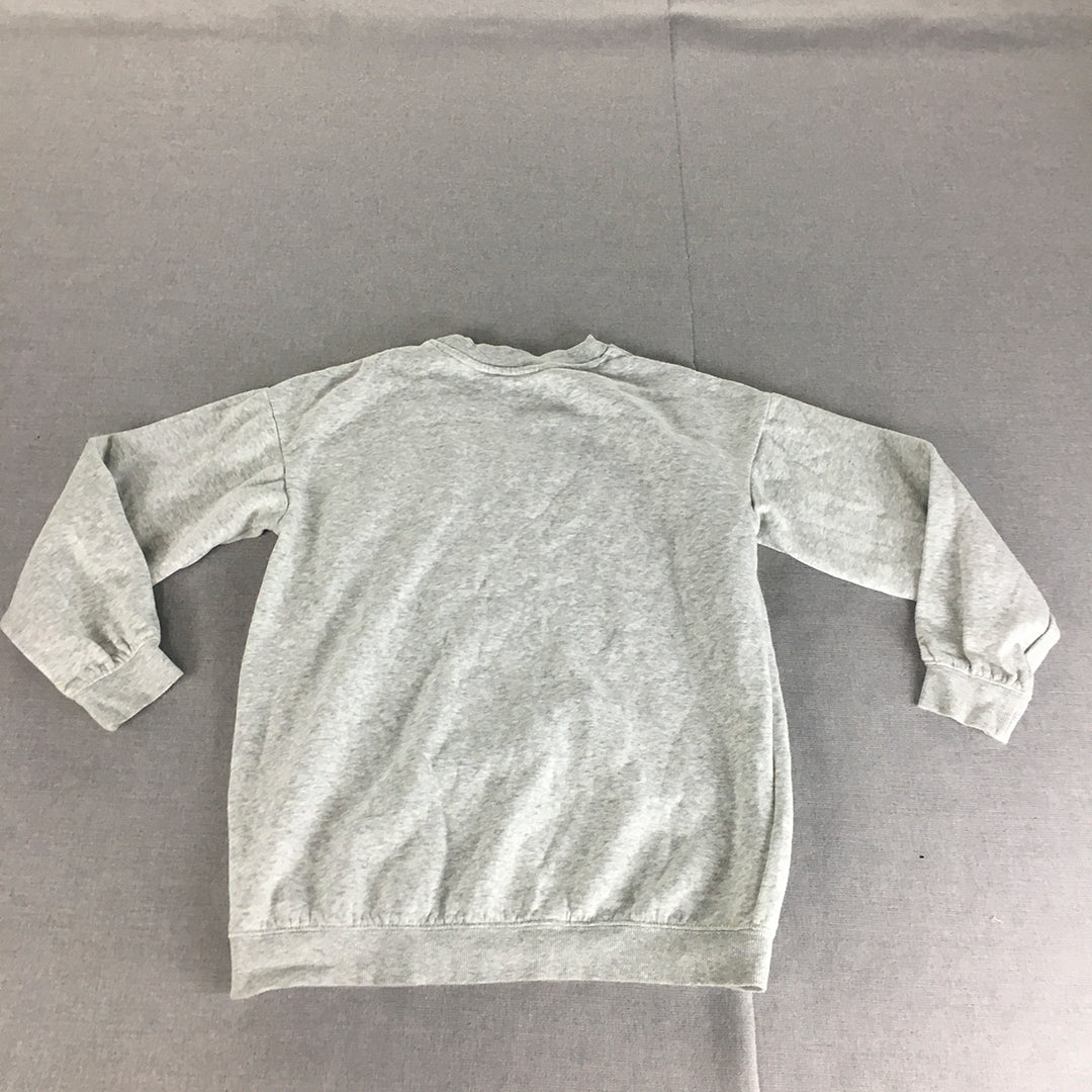 H&M Kids Girls Sweater Size 10 - 12 Years Grey Crew Neck Butterfly Jumper