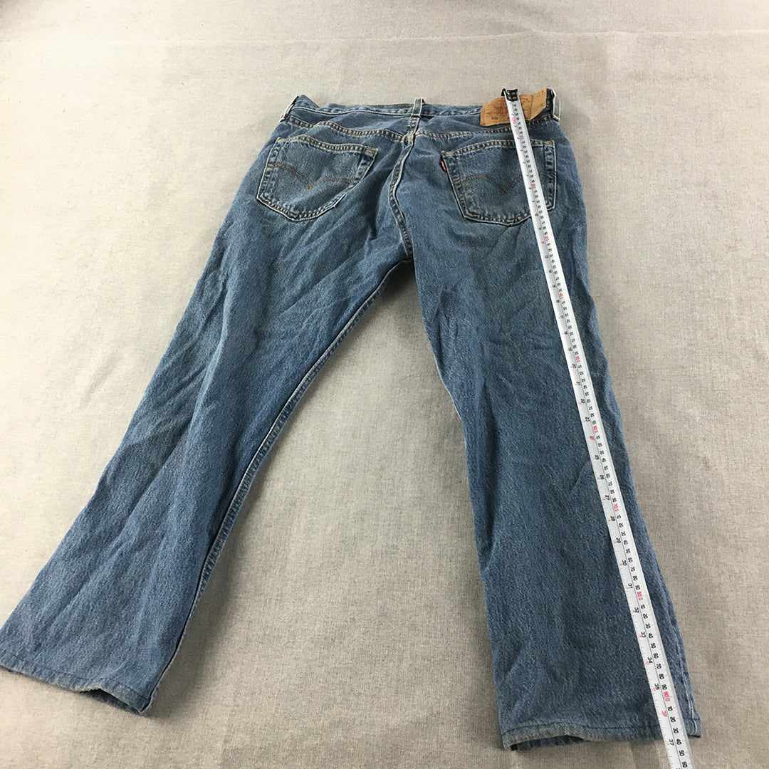 Levi's 501 Mens Jeans Size 34 Blue Straight Leg Denim