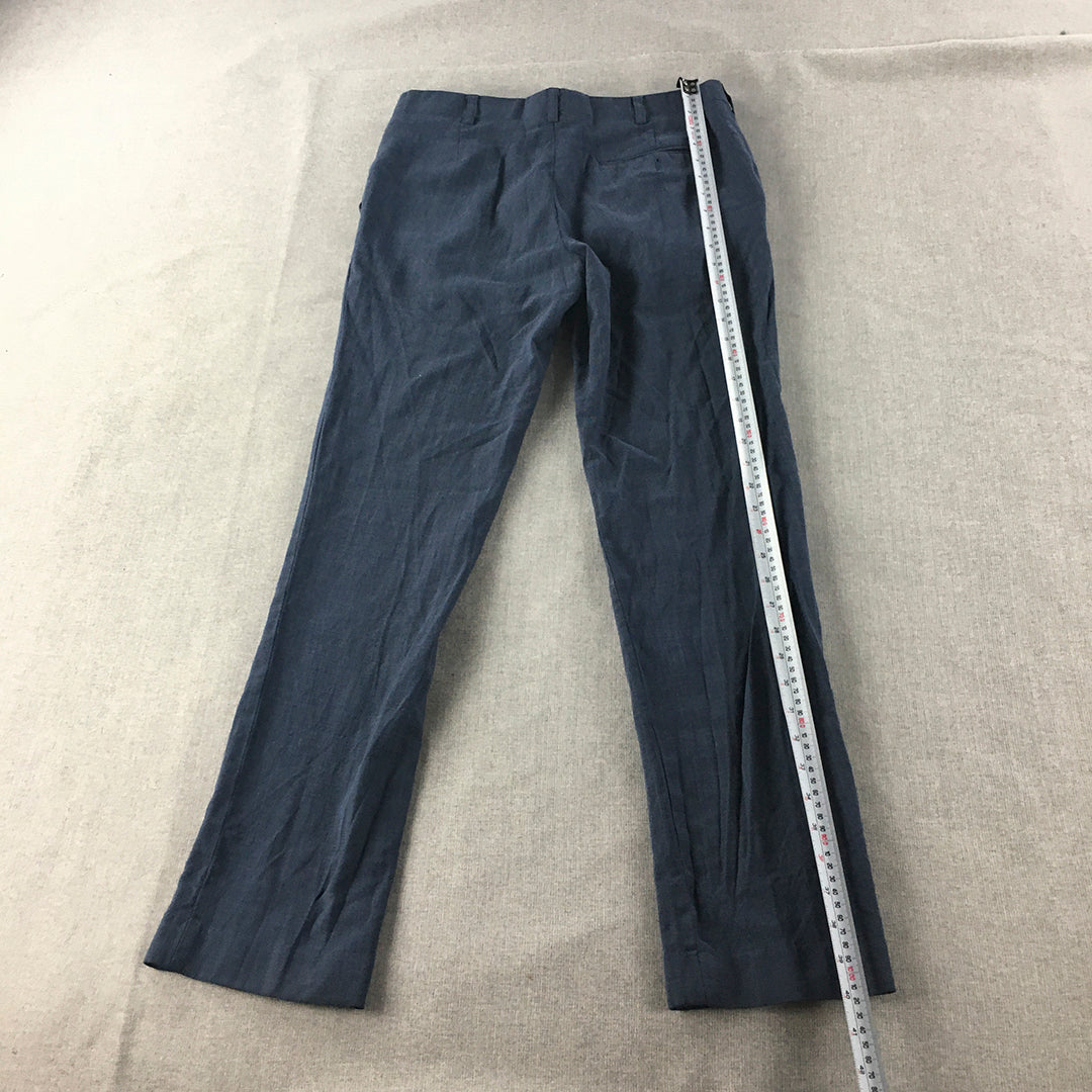 Brent Wilson Mens Dress Pants Size 30 (W30 x L30) Blue Slim Straight