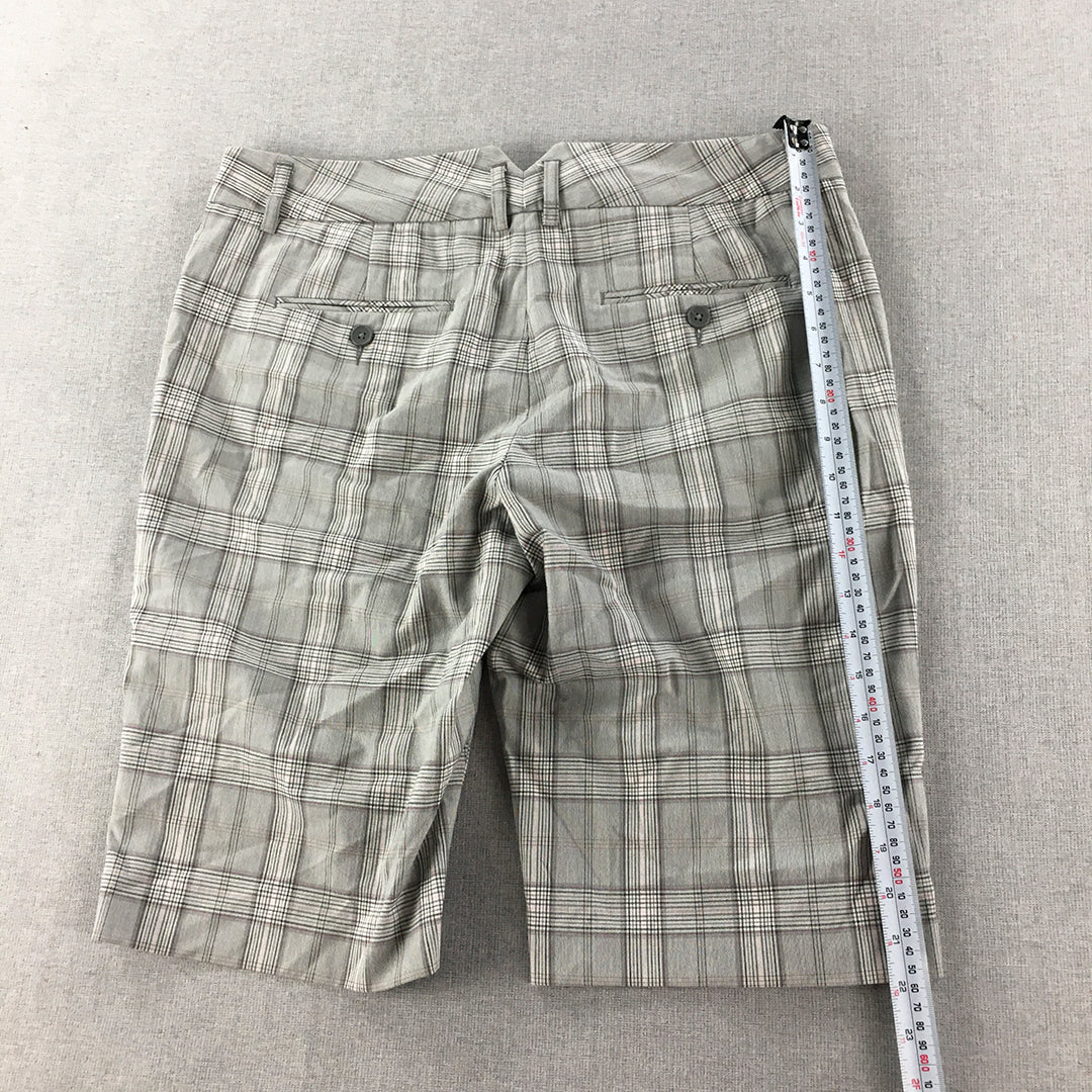 Express Design Studio Womens Chino Shorts Size 10 Grey Checkered