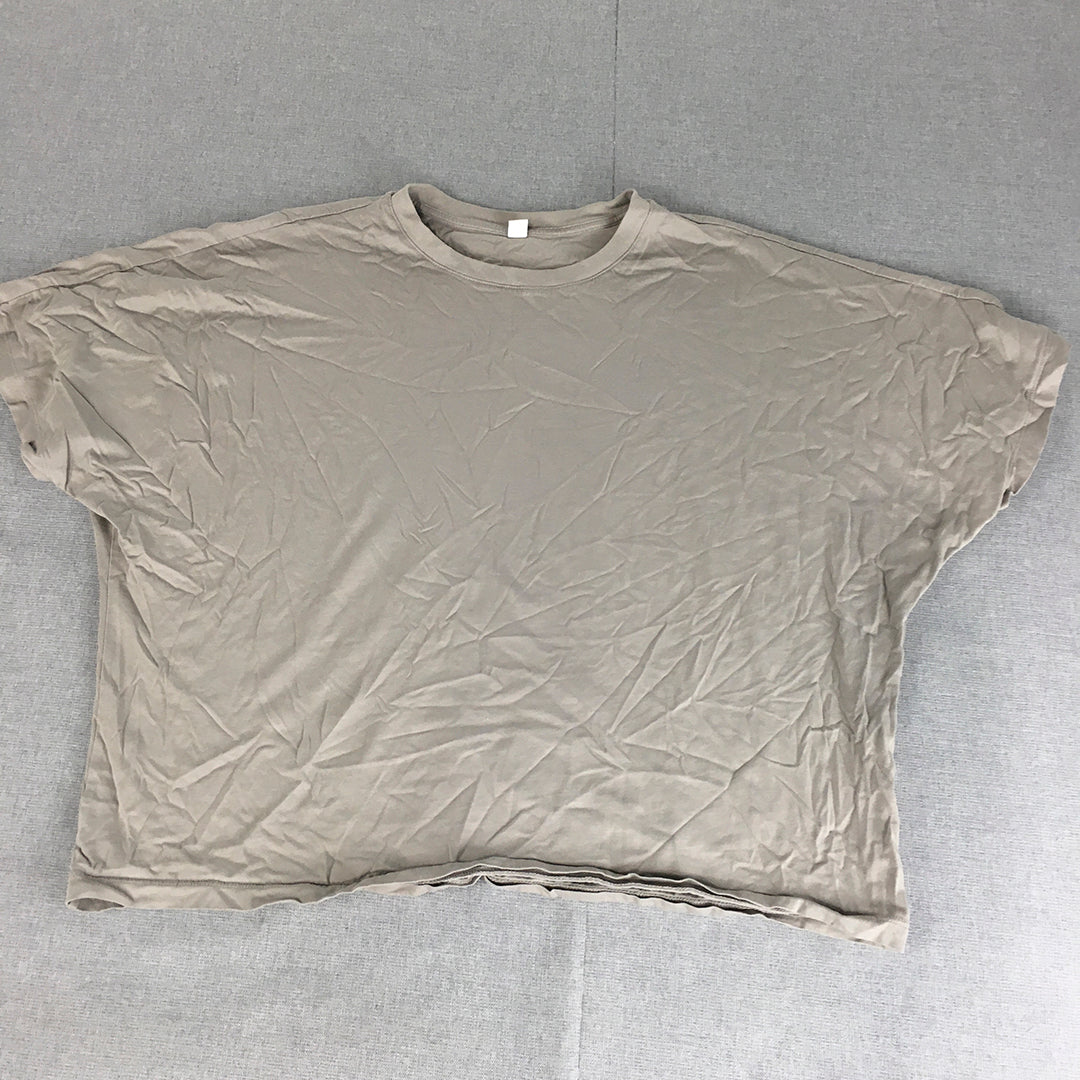 Uniqlo Womens T-Shirt Size XL Grey Short Sleeve Crew Neck Top