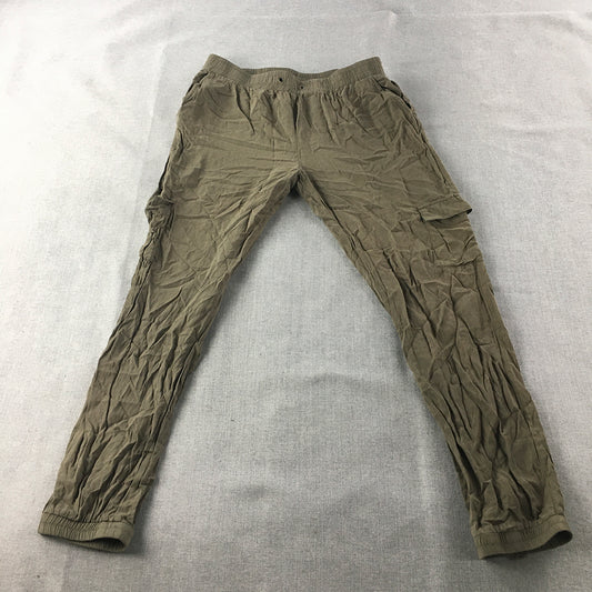 Valleygirl Womens Jogger Pants Size 10 Khaki Brown Cargo Pockets