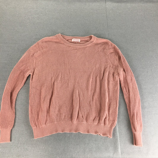 La Sienna Couture Womens Knit Sweater Size XL Pink Crew Neck Jumper