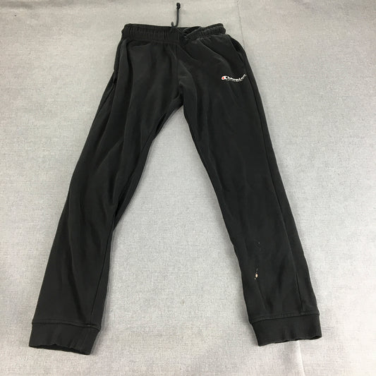 Champion Mens Tracksuit Pants Size XS Black Logo Pockets Jogger Drawstring